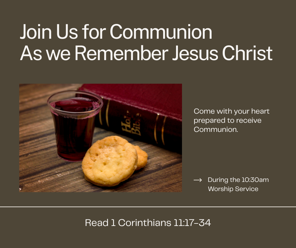 Infographic for Communion at Calvary Bible Baptist Church in Canton Ohio